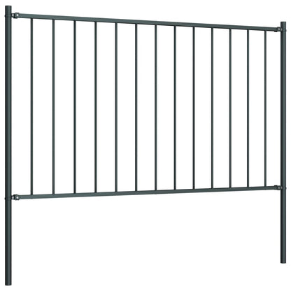 Hekpaneel met palen 1,7x1 m gepoedercoat staal antraciet 1.7 x 1 m Antraciet