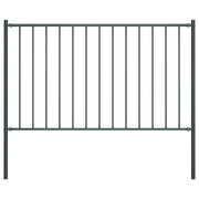 Schuttingpaneel met palen 170x125 cm gepoedercoat staal antraciet