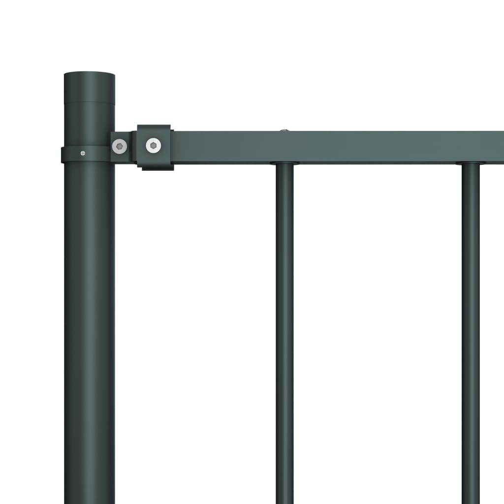Hekpaneel Met Palen ,7X,25 M Gepoedercoat Staal 1.7 x 1.25 m Antraciet