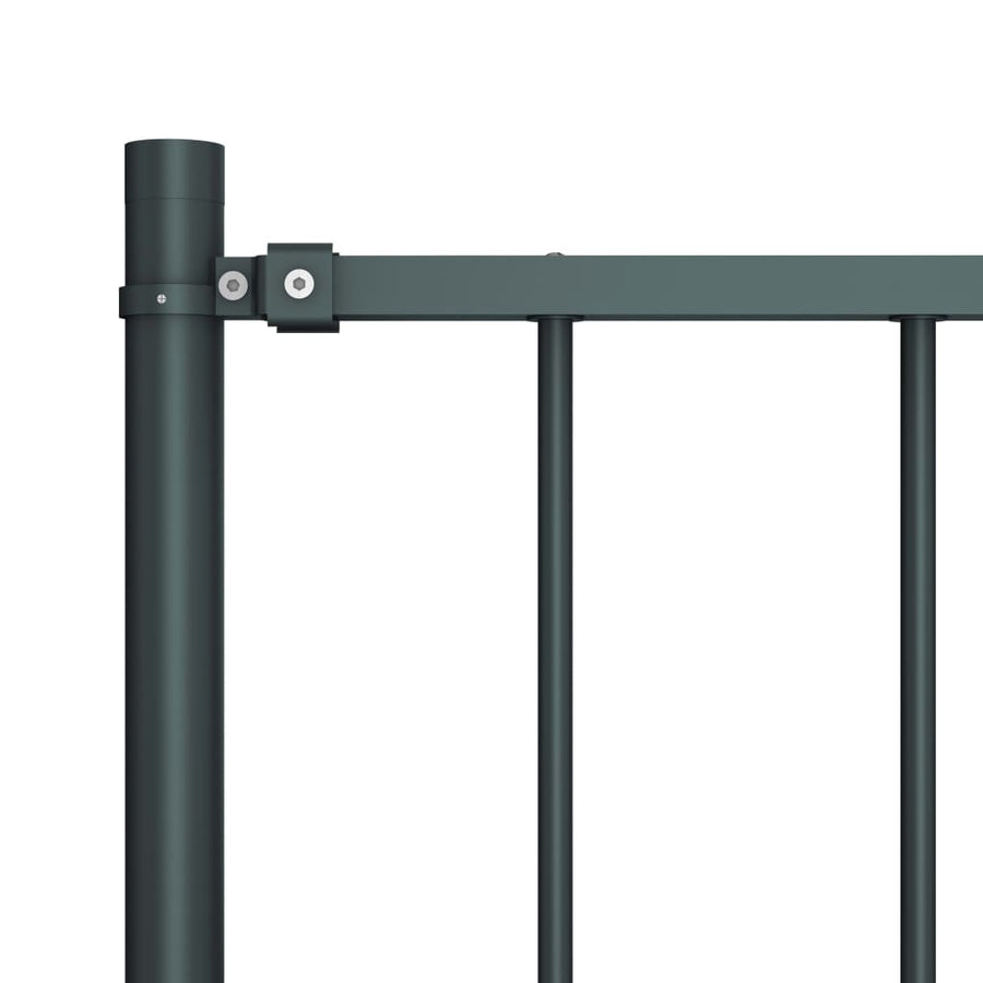 Hekpaneel Met Palen ,7X,25 M Gepoedercoat Staal 1.7 x 1.25 m Antraciet