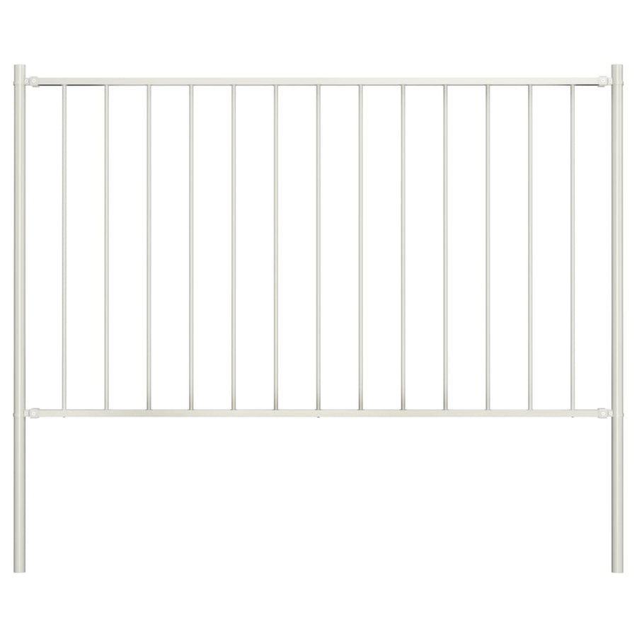 Hekpaneel met palen 1,7x1,25 m gepoedercoat staal wit 1.7 x 1.25 m Wit