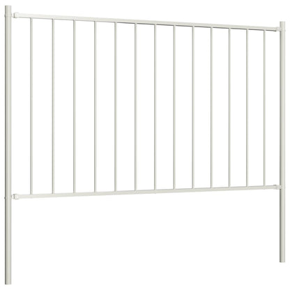 Hekpaneel met palen 1,7x1,25 m gepoedercoat staal wit 1.7 x 1.25 m Wit