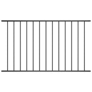 Powder-coated steel fence panel 1.7x1.17 m black