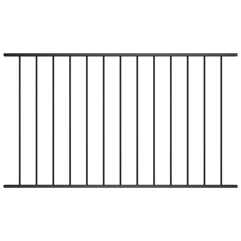 Hekpaneel 1,7X0,75 M Gepoedercoat Staal Zwart 1.7 x 0.75 m