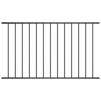 Hekpaneel 1,7X0,75 M Gepoedercoat Staal Zwart 1.7 x 0.75 m