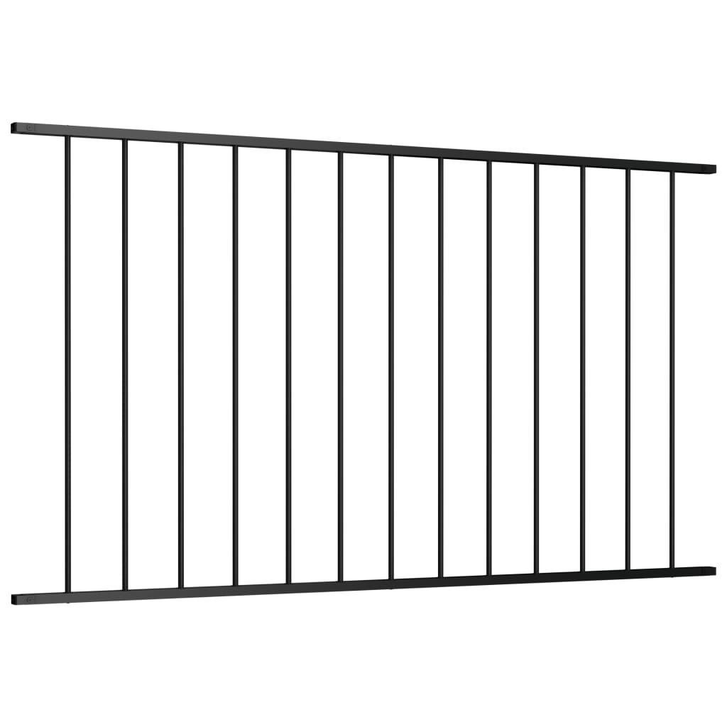 Hekpaneel 1,7X0,75 M Gepoedercoat Staal Zwart 1.7 x 0.75 m
