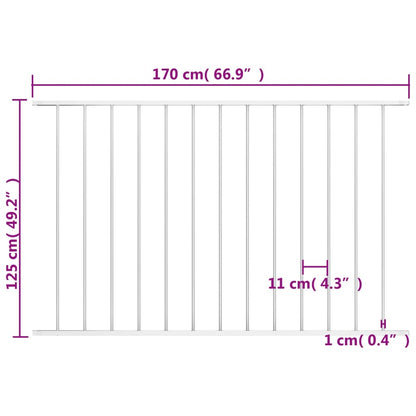 Hekpaneel 1,7x1,25 m gepoedercoat staal wit Wit