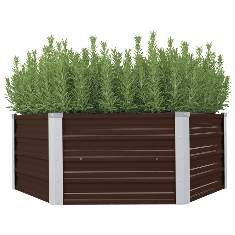Plantenbak Verhoogd 29X29X46 Cm Gegalvaniseerd Staal Bruin