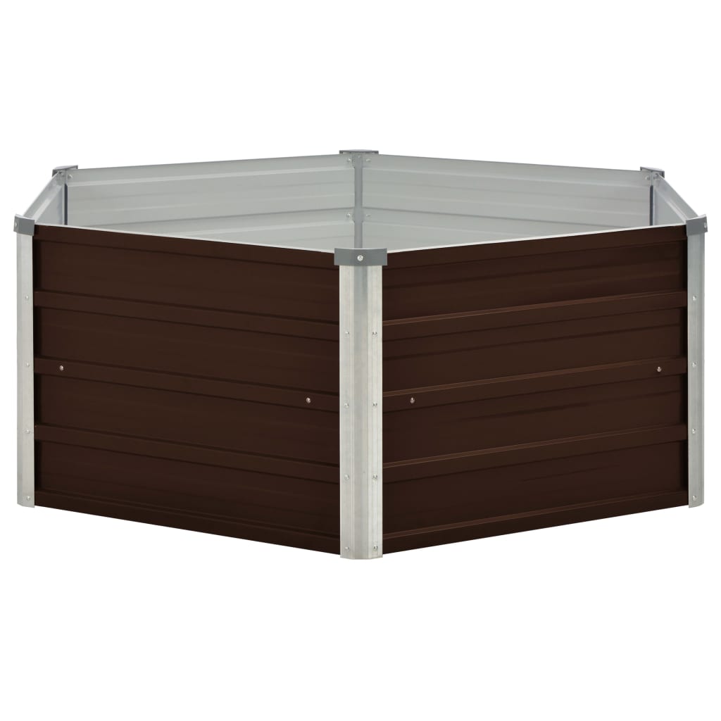 Plantenbak Verhoogd 29X29X46 Cm Gegalvaniseerd Staal Bruin