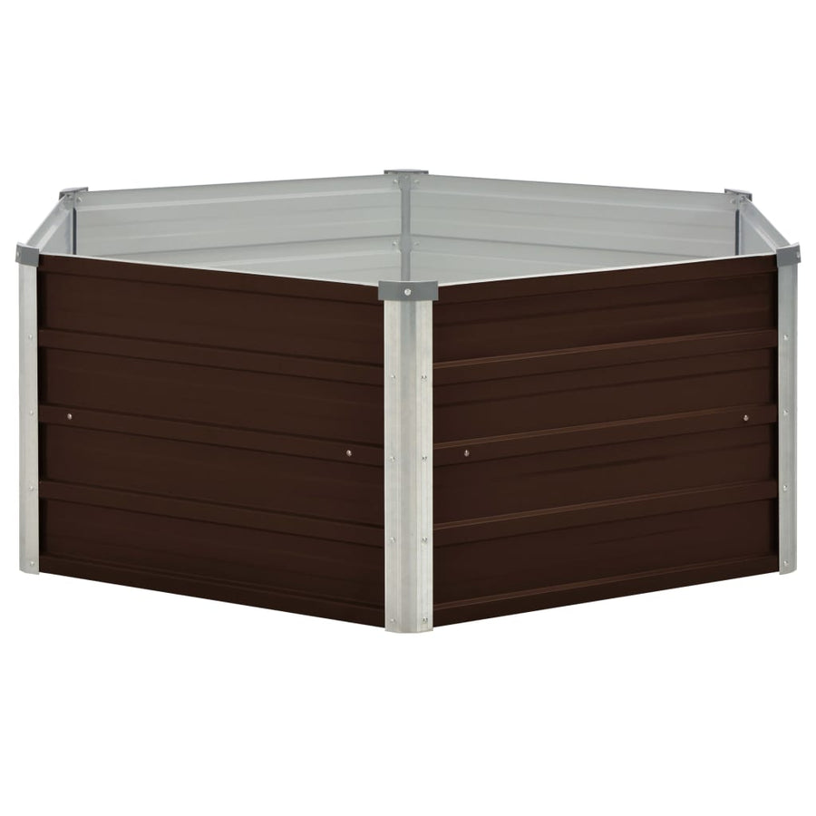Plantenbak Verhoogd 29X29X46 Cm Gegalvaniseerd Staal Bruin