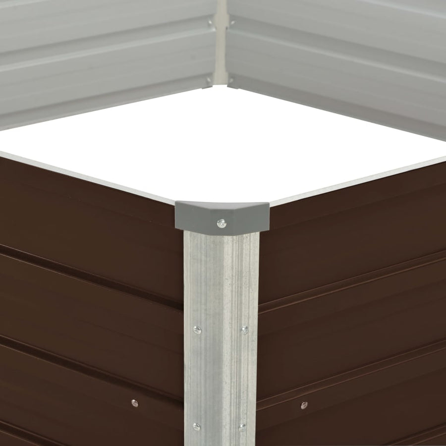 Plantenbak Verhoogd 29X29X46 Cm Gegalvaniseerd Staal Bruin