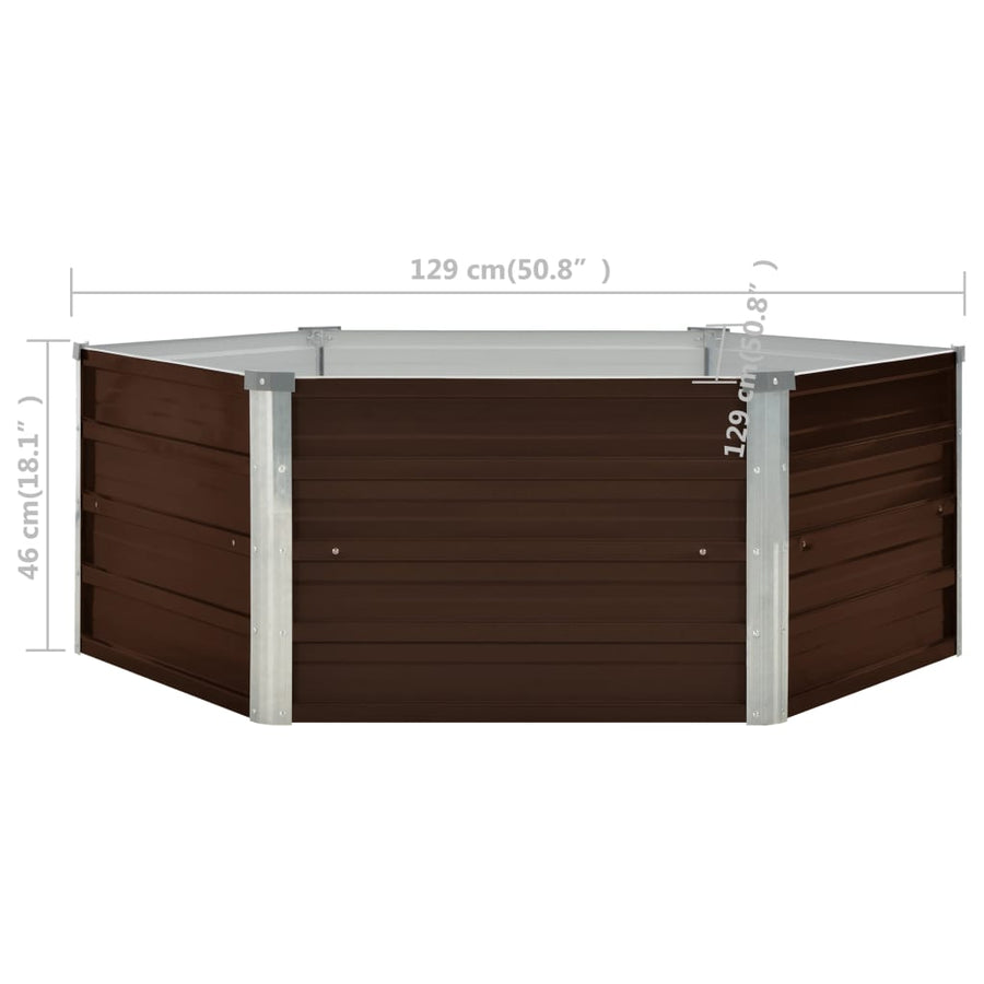 Plantenbak Verhoogd 29X29X46 Cm Gegalvaniseerd Staal Bruin