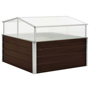 Greenhouse 100x100x85 cm Galvanized Steel Brown