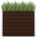 Raised planter 100x100x77 cm galvanized steel brown