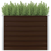 Verhoogde plantenbak 100x100x77 cm gegalvaniseerd staal bruin