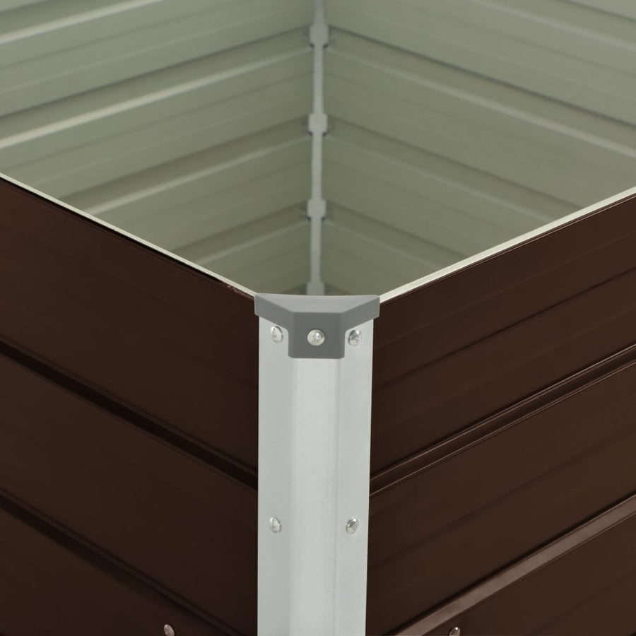 Plantenbak Verhoogd 00X00X77 Cm Gegalvaniseerd Staal Bruin