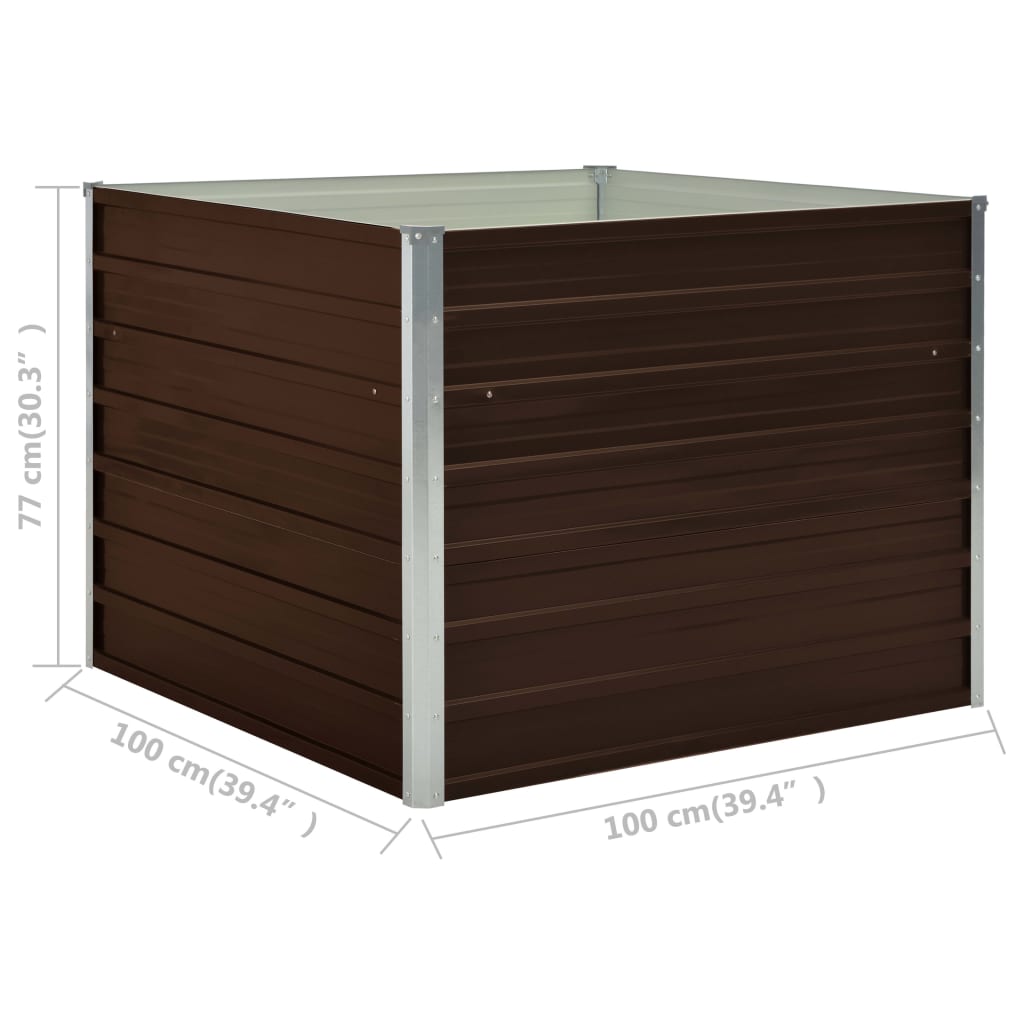 Plantenbak Verhoogd 00X00X77 Cm Gegalvaniseerd Staal Bruin