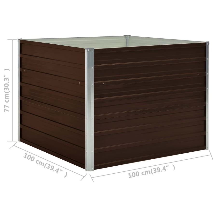 Plantenbak Verhoogd 00X00X77 Cm Gegalvaniseerd Staal Bruin
