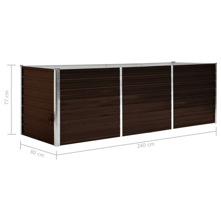 Plantenbak Verhoogd Gegalvaniseerd Staal 240 x 80 x 77 cm