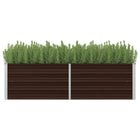 Raised planter 160x40x45 cm galvanized steel brown