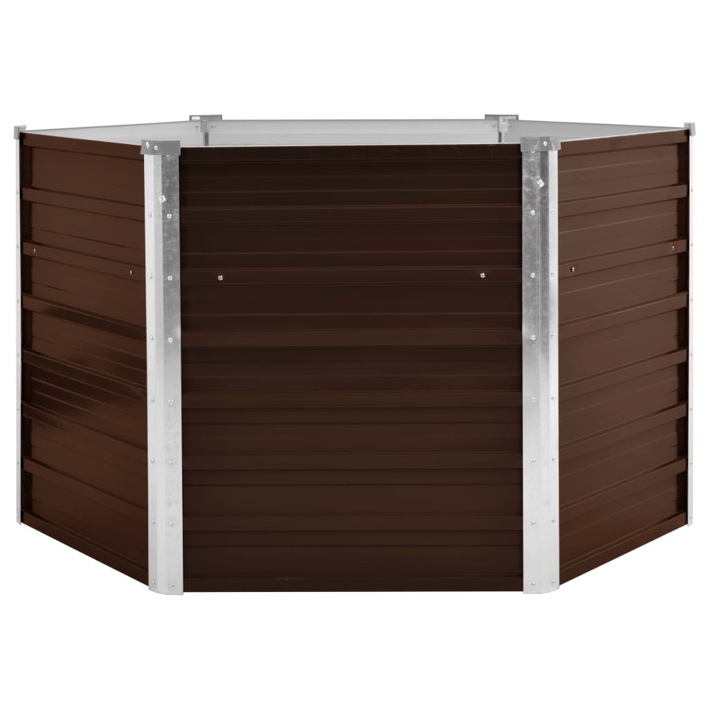Plantenbak Verhoogd Gegalvaniseerd Staal 129 x 129 x 77 cm Bruin