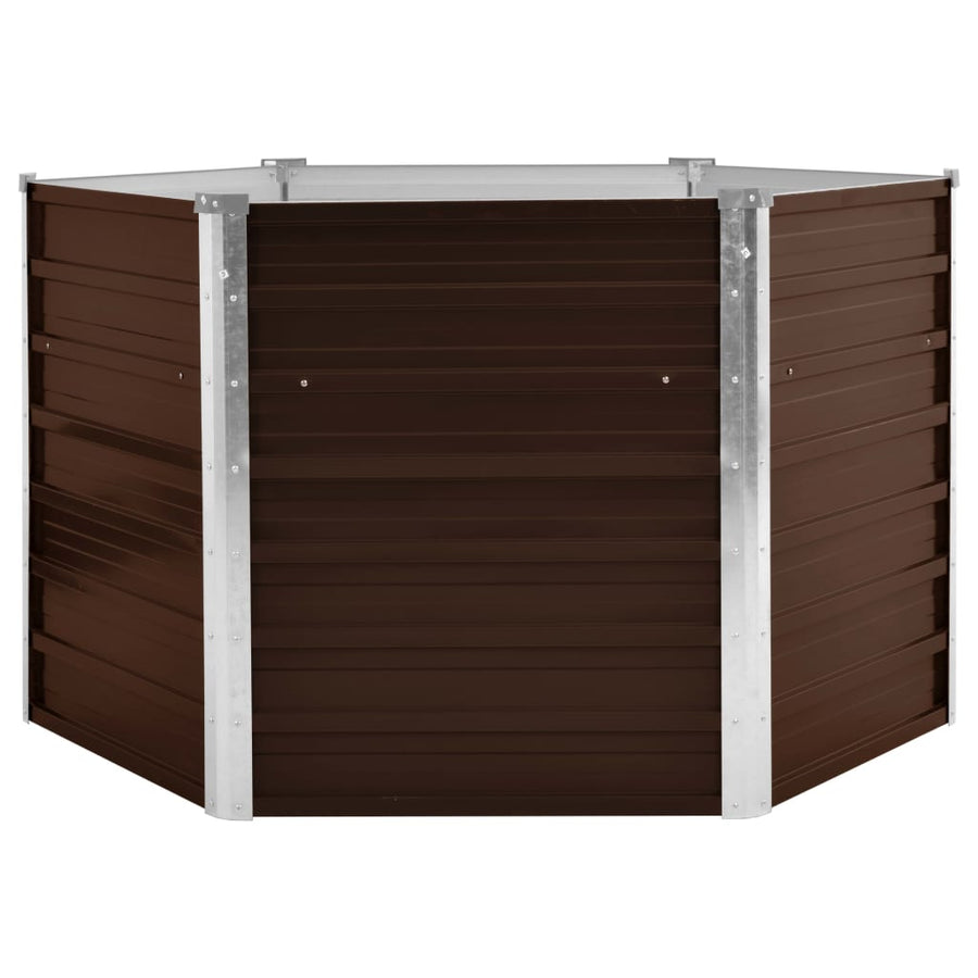 Plantenbak Verhoogd Gegalvaniseerd Staal 129 x 129 x 77 cm Bruin