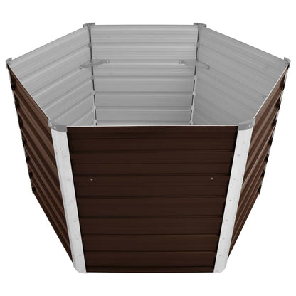 Plantenbak Verhoogd Gegalvaniseerd Staal 129 x 129 x 77 cm Bruin