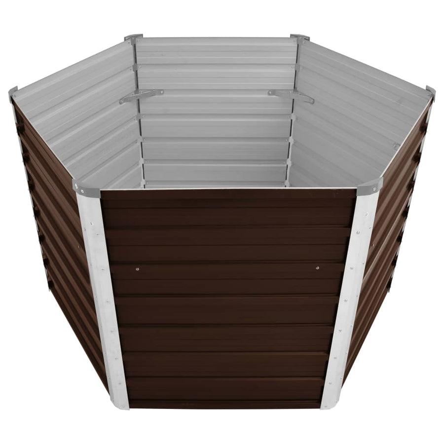 Plantenbak Verhoogd Gegalvaniseerd Staal 129 x 129 x 77 cm Bruin