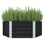 Plantenbak verhoogd 129x129x45cm gegalvaniseerd staal antraciet