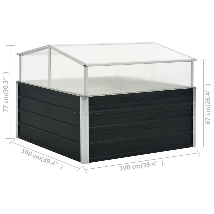 Tuinkas 00X00X77 Cm Gegalvaniseerd Staal Antraciet