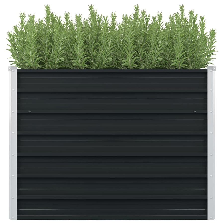 Plantenbak Verhoogd 00X00X77Cm Gegalvaniseerd Staal Antraciet