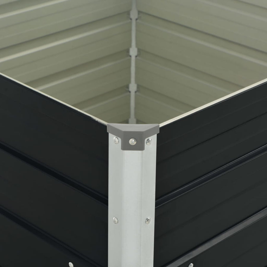 Plantenbak Verhoogd 00X00X77Cm Gegalvaniseerd Staal Antraciet