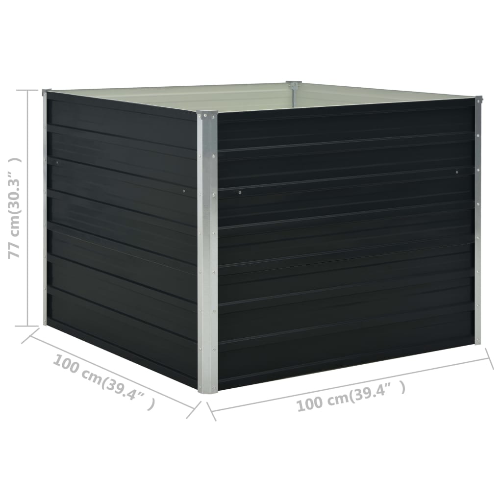 Plantenbak Verhoogd 00X00X77Cm Gegalvaniseerd Staal Antraciet