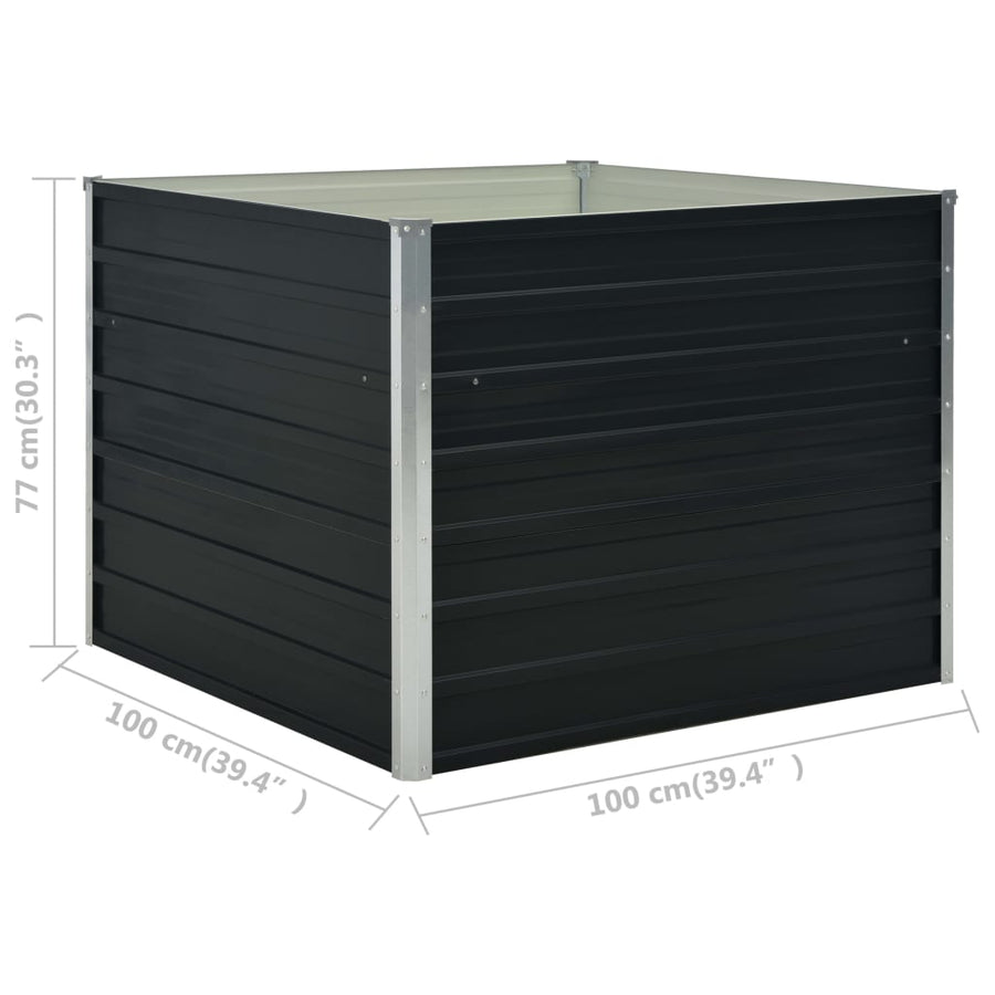 Plantenbak Verhoogd 00X00X77Cm Gegalvaniseerd Staal Antraciet