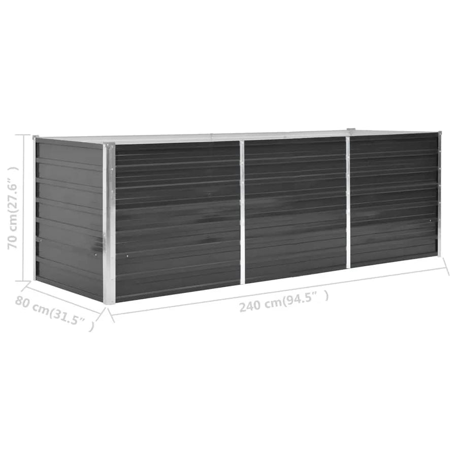Plantenbak Verhoogd Gegalvaniseerd Staal 240 x 80 x 77 cm