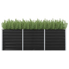 Raised planter 240x80x77 cm galvanized steel anthracite