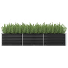 Raised planter 240x80x45 cm galvanized steel anthracite