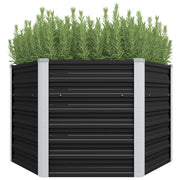 Plantenbak zeshoekig 129x129x77 cm gegalvaniseerd staal antraciet