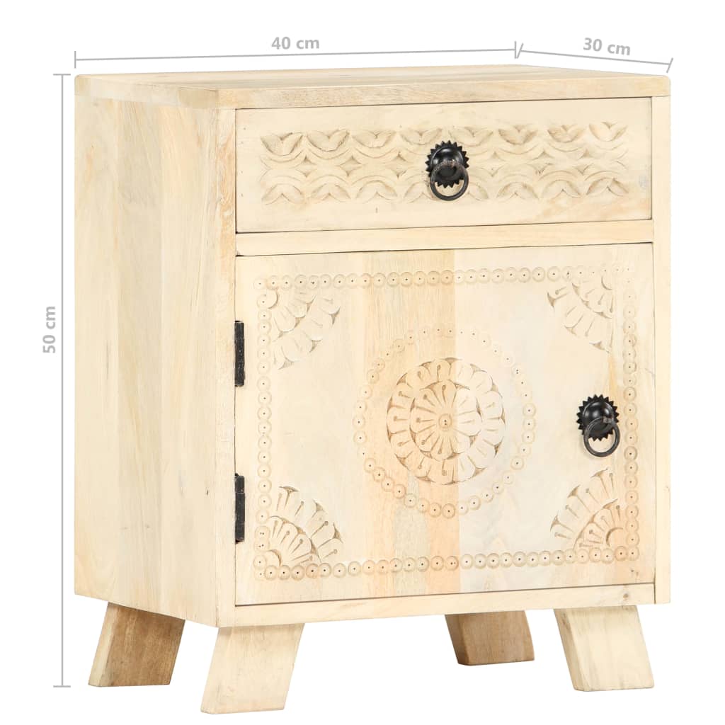 Nachtkastje 40X30X50 Cm Massief Mangohout