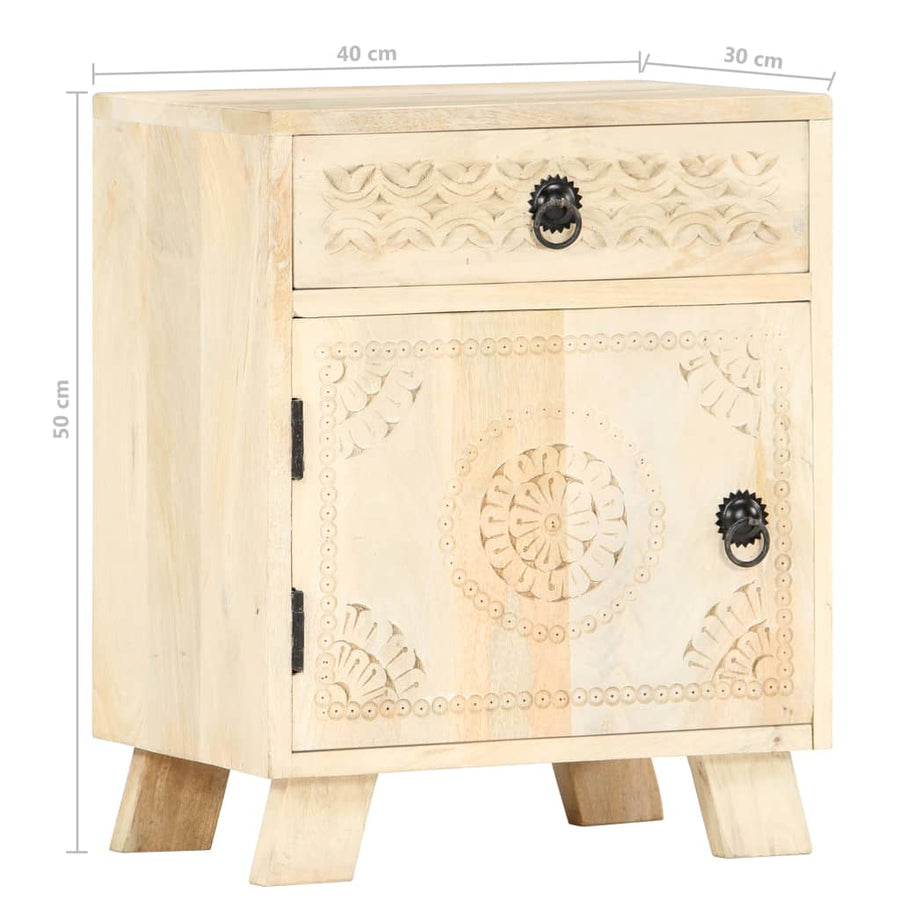 Nachtkastje 40X30X50 Cm Massief Mangohout
