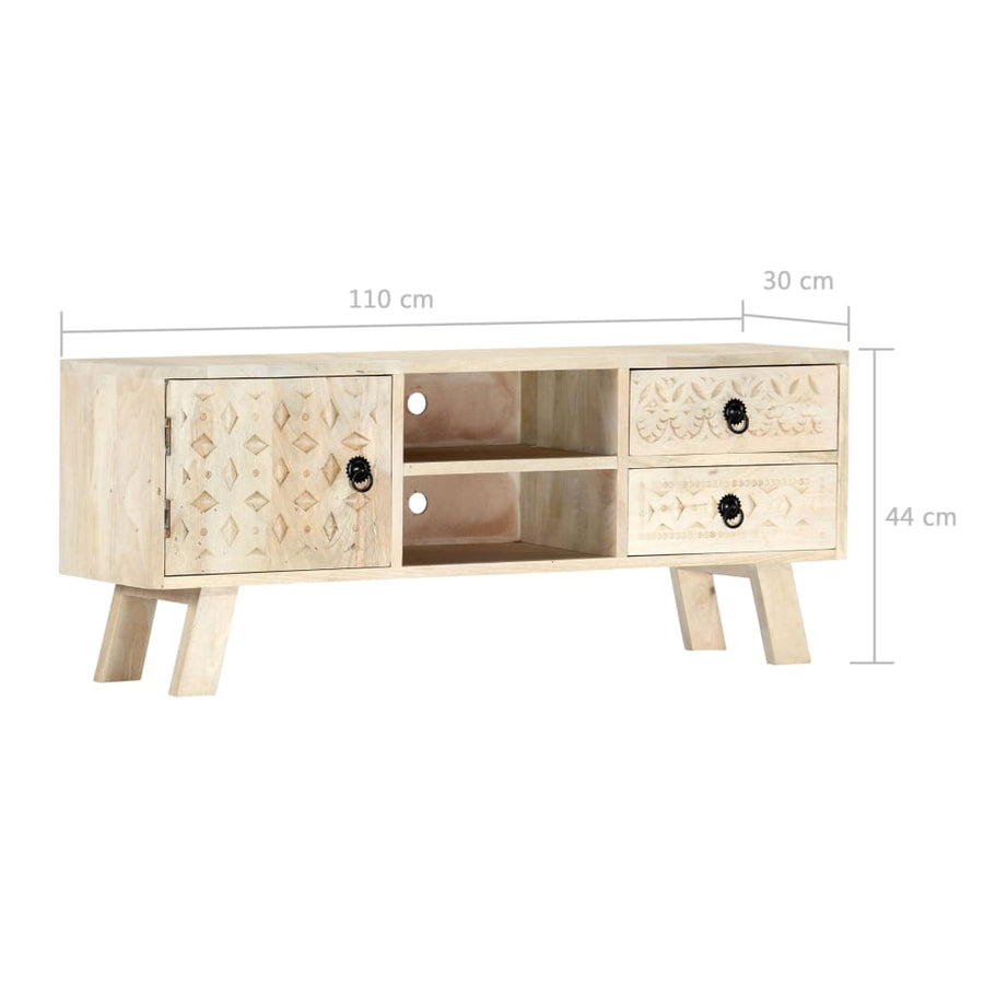 Tv-Meubel 110X30X44 Cm Massief Mangohout