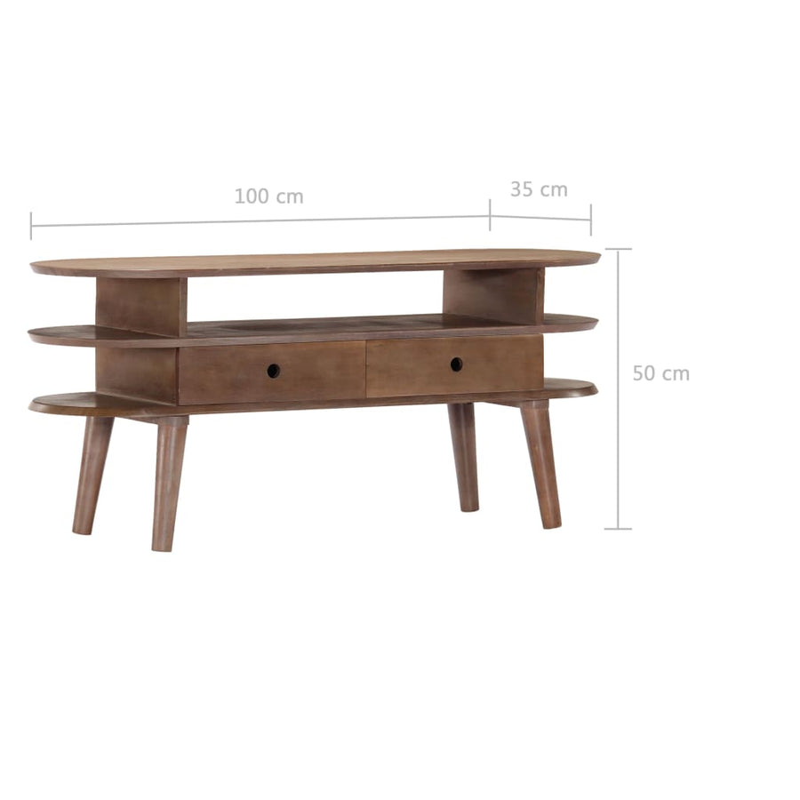 Tv-Meubel 110X35X50 Cm Massief Acaciahout