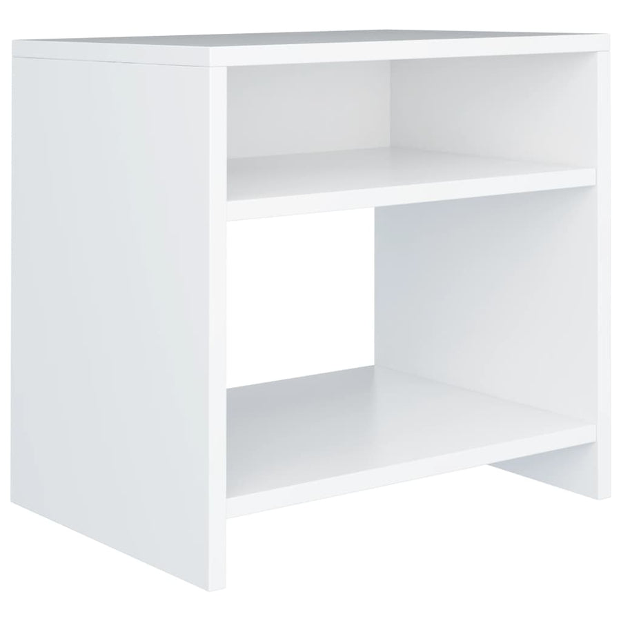 Nachtkastje 40x30x40 cm bewerkt hout wit 1 Wit