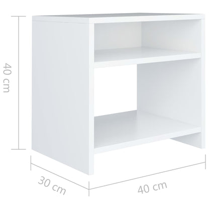 Nachtkastjes 2 st 40x30x40 cm bewerkt hout wit 2 Wit