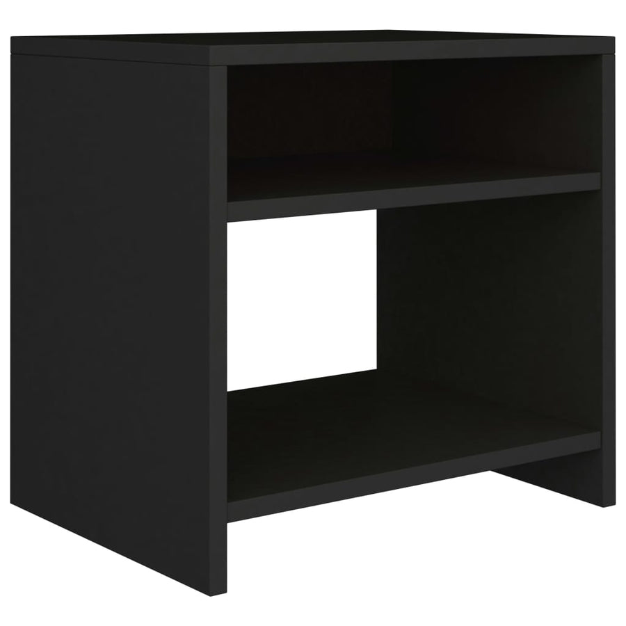 Nachtkastje 40x30x40 cm bewerkt hout zwart 1 Zwart