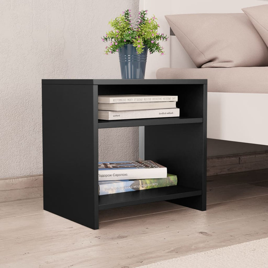 Nachtkastjes 2 st 40x30x40 cm bewerkt hout zwart 2 Zwart