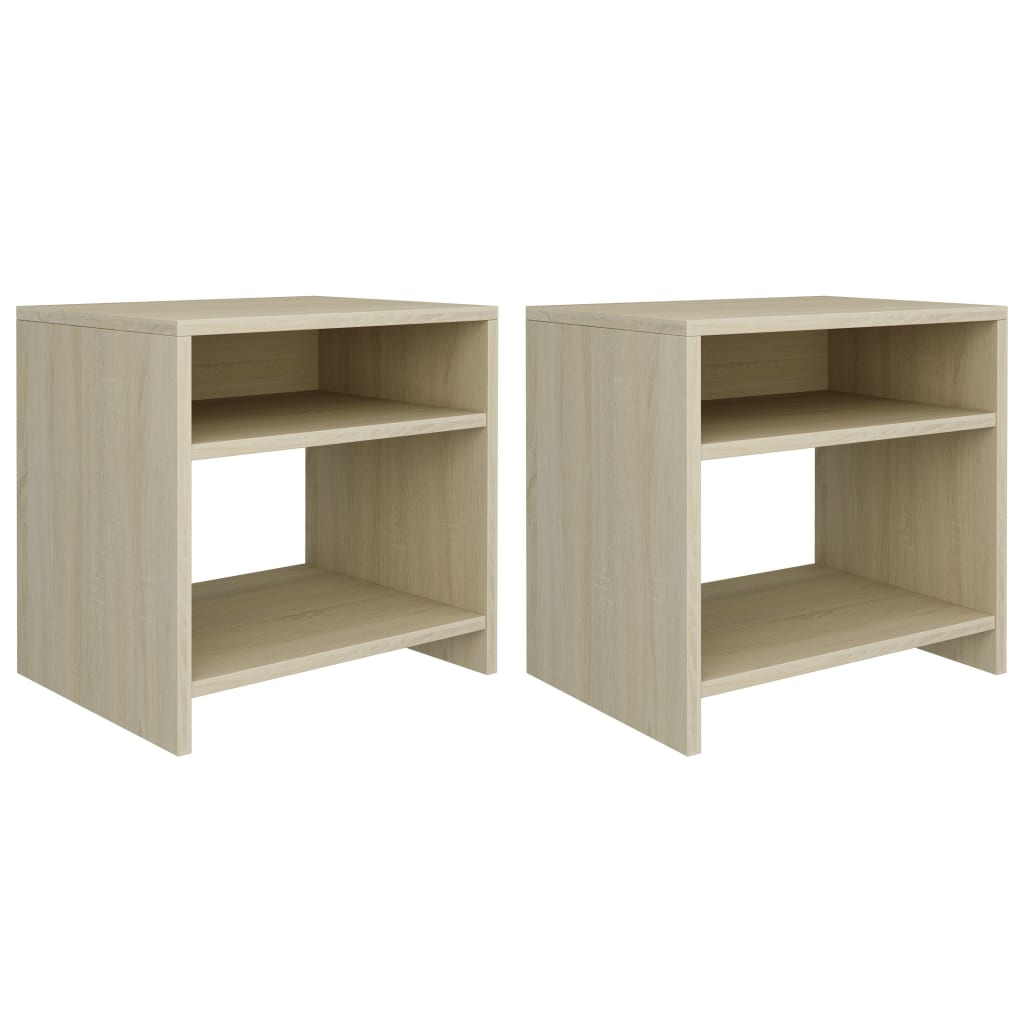 Nachtkastjes 2 st 40x30x40 cm bewerkt hout sonoma eikenkleurig 2 Sonoma eiken
