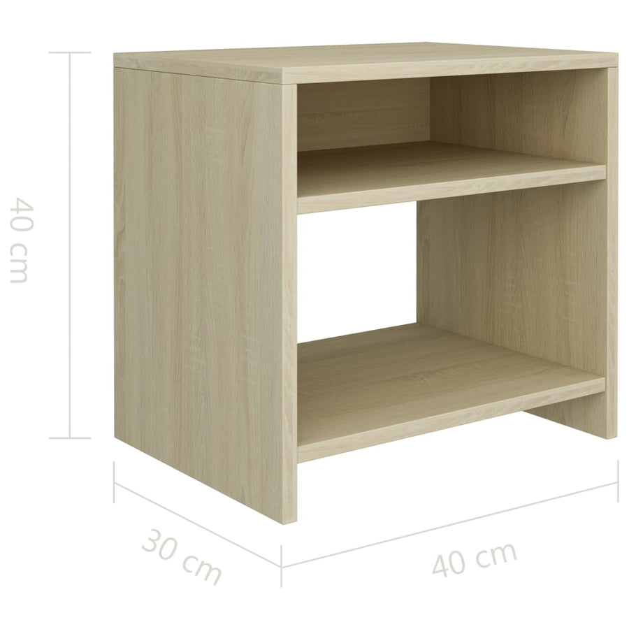 Nachtkastjes 2 st 40x30x40 cm bewerkt hout sonoma eikenkleurig 2 Sonoma eiken
