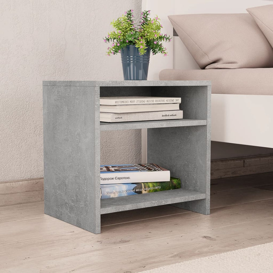 Nachtkastjes 2 st 40x30x40 cm bewerkt hout betongrijs 2 Betongrijs