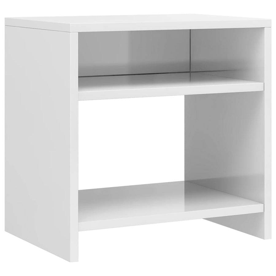 Nachtkastjes 2 st 40x30x40 cm bewerkt hout wit 2 Hoogglans wit